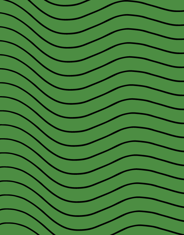 A repeating pattern of wavy horizontal lines in shades of black. The green lines are thicker and more prominently spaced, creating a sense of depth and texture against a green background. This pattern exudes a dynamic and organic feel, evoking the movement of waves or natural undulations. The design is simple yet effective, suitable for backgrounds or decorative elements in a variety of visual materials.